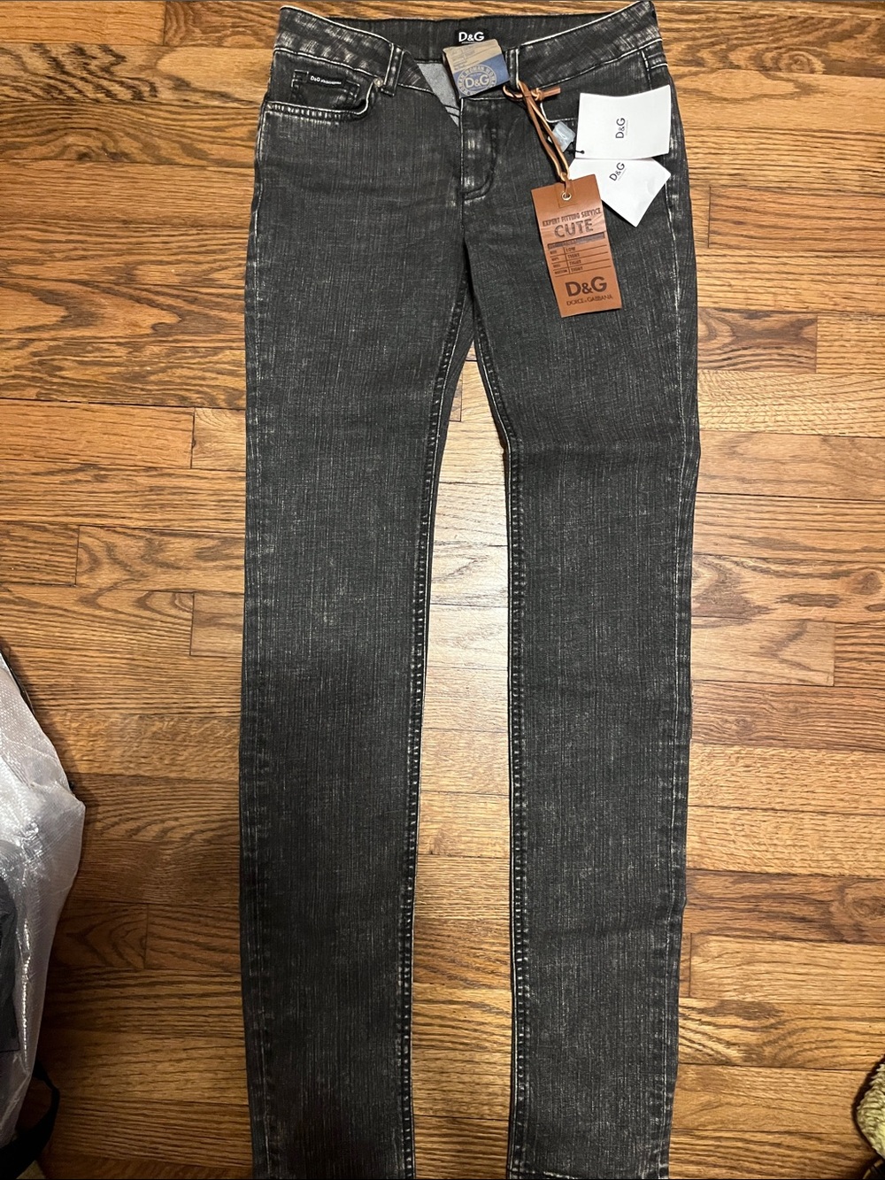 D&G Men's Washed Black Skinny Jeans